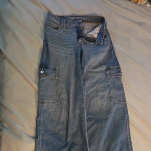 American Eagle Outfitters S2 Women's High Rise Wide Leg Blue Jeans